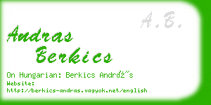 andras berkics business card